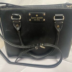 Kate Spade Black Satchel with Gold Accents